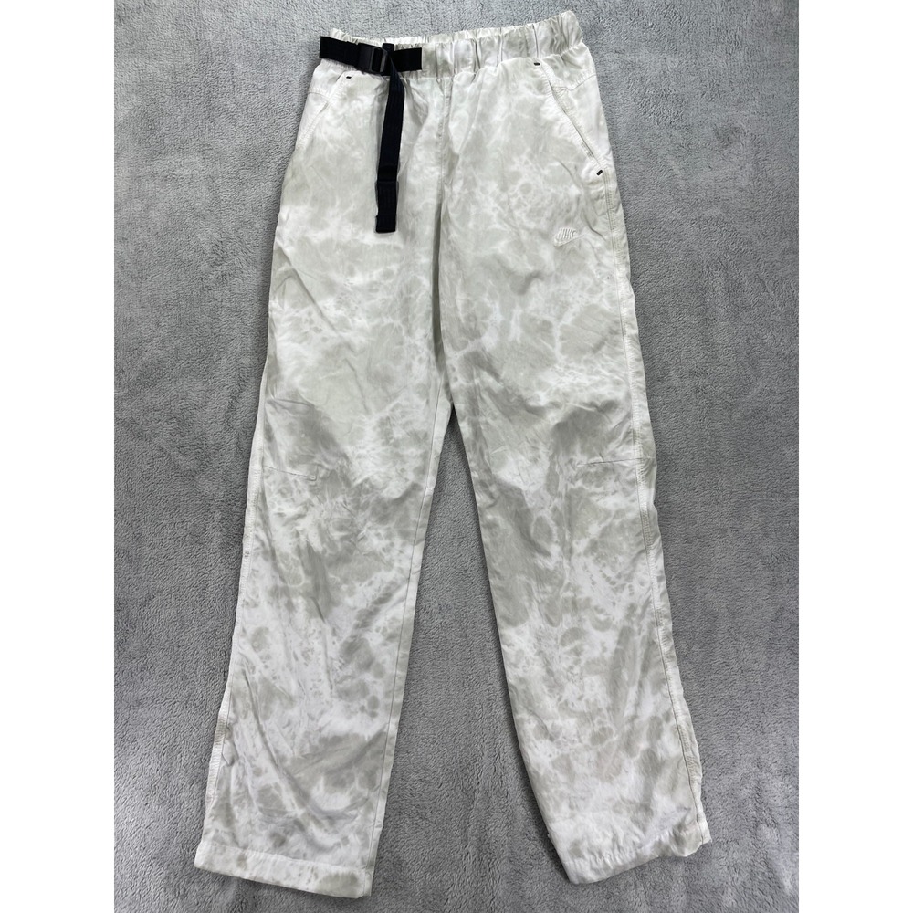 Nike Pants Men S Grey Tech Pack Tie Dye Belted Woven Unlined Cargo Utility